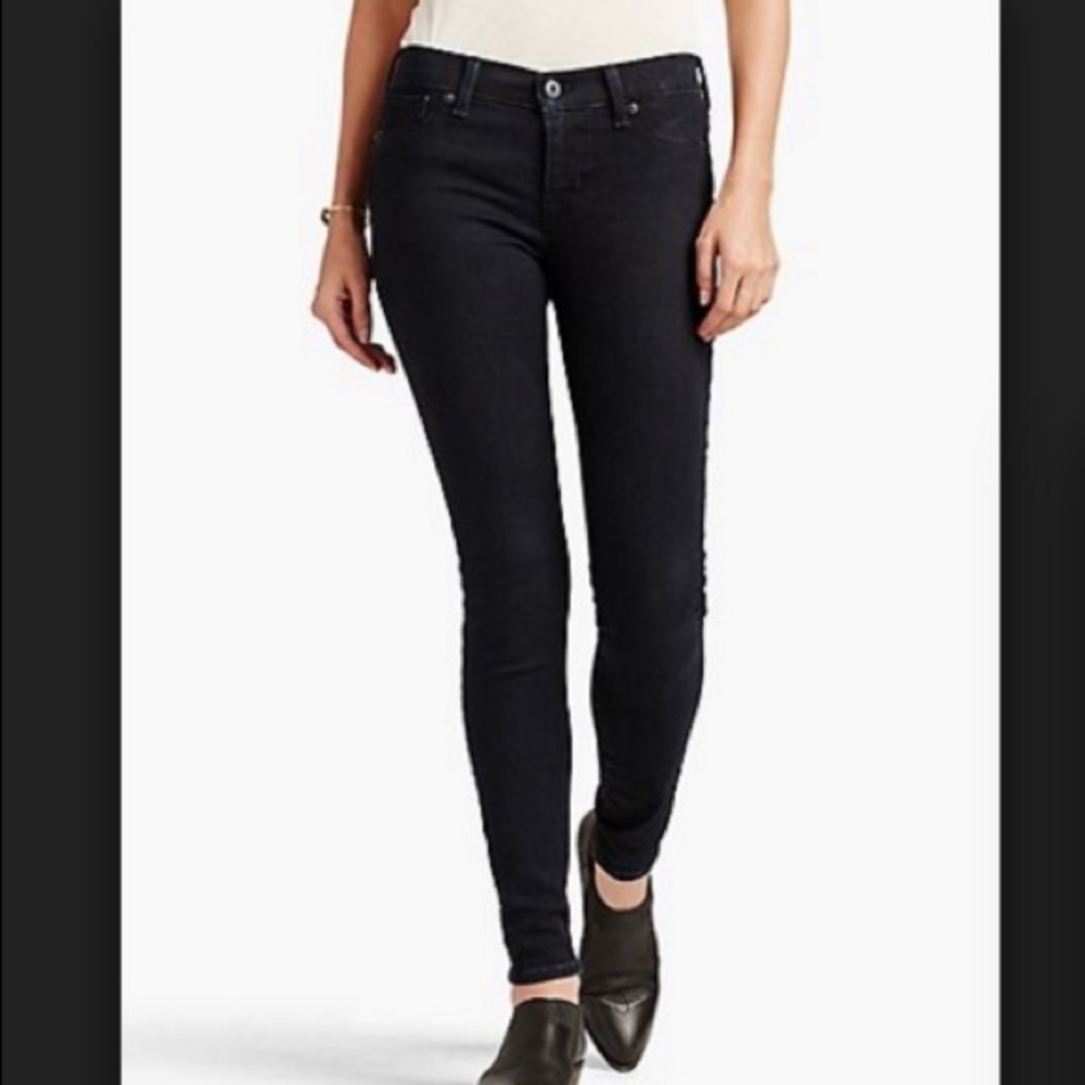 Lucky Brand Brooke Skinny Jean Distressed Knee Black Size 4